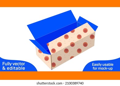 Corrugated foldable box dieline template and 3D box deisgn