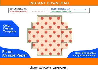 Corrugated foldable box dieline template and 3D box deisgn