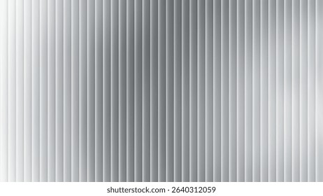 Corrugated glass background and metal texture pattern and roof effect. Steel sheet wall and panel with abstract plate and silver lines. White tile with transparent gradient and ribbed frosted surface.