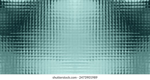 Corrugated glass texture effect. Abstract ribbed frosted acrylic transparent plate. Gradient polycarbonate cosmetic background. Reeded blue green window lined pattern. Diamond 3d podium distort panel