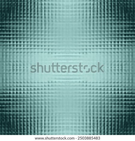 Corrugated glass texture effect. Abstract diamond frosted acrylic transparent plate. Gradient polycarbonate cosmetic background. Reeded blue green window lined pattern. Diamond 3d podium distort panel