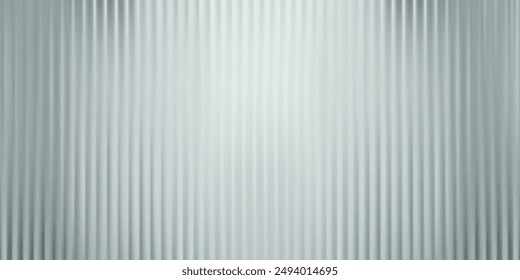 Corrugated glass texture pattern. Lined polycarbonate acrylic wall effect. Abstract gradient striped transparent plastic panel. Ribbed window wavy sheet. Translucent fluted blue 3d material surface