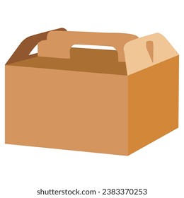 Tejido de mango ondulado de caja marrón diseño de la plantilla de corte.