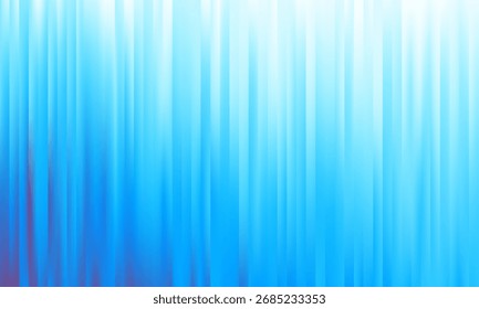 Fondo de vidrio iridiscente corrugado con diseño abstracto acanalado degradado y patrón azul. Efecto de color con desenfoque de línea de neón y luz metálica. Vector superpuesto textura transparente con prisma de brillo.
