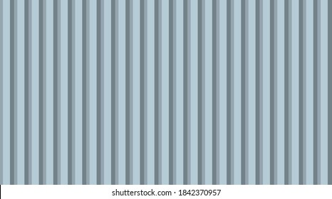 Corrugated Metal Fence Isolated On A White Background. Metallic Gray Corrugated Board. Flat Infographics. Vector Illustration.