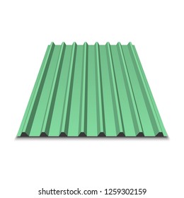 Corrugated Metal Roof,  Metal Siding, Profiled Sheeting. Vector Illustration.