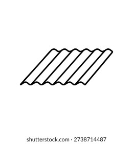 Corrugated metal sheet vector icon black and white roofing steel profile construction and reinforcement illustration