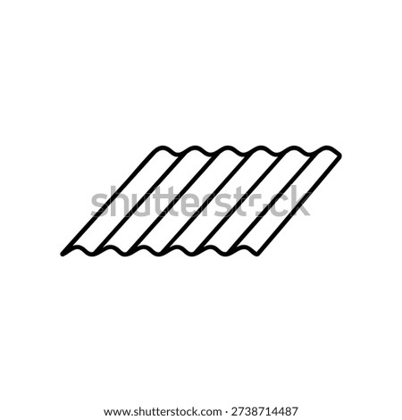 Corrugated metal sheet vector icon black and white roofing steel profile construction and reinforcement illustration