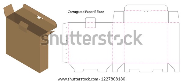 Corrugated Paper Box Die Cut 3d Stock Vector (Royalty Free) 1227808180