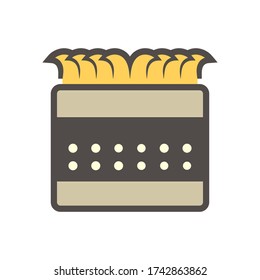 Corrugated perforated pipe vector icon. To install in soil for french drain, stormwater drainage system. Underground of lawn, yard, garden for water, rainwater to flow, runoff and infiltration.
