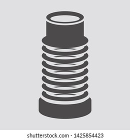 Corrugated pipe for toilet icon in flat style.Vector illustration.