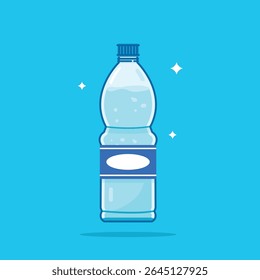 Corrugated plastic water bottle with lid, healthy blue drinking water packed in standard capacity 380ml