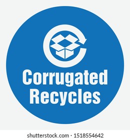 Corrugated Recycles icon in the blue circle
