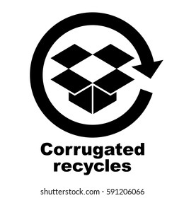 Corrugated recycles symbol, vector illustration.