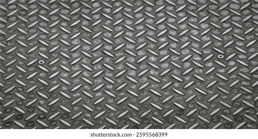 Corrugated sheet metal. Texture of old metal surface. Vector illustration
