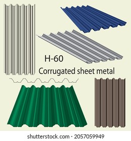 Corrugated sheet metal in vector