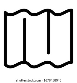 Corrugated slate sheet icon. Outline corrugated slate sheet vector icon for web design isolated on white background