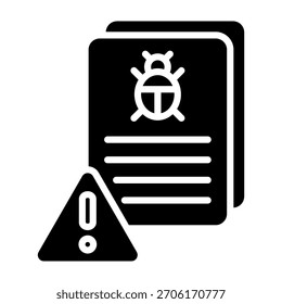 Corrupt File Icon Glyph Style Vector Illustration