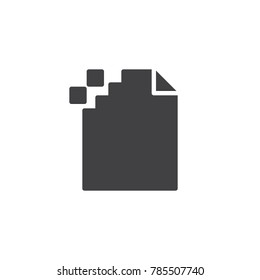 Corrupt file icon vector, filled flat sign, solid pictogram isolated on white. Symbol, logo illustration.