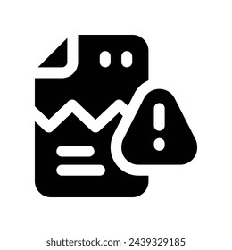 Beschädigtes Dateisymbol. Vektor-Glyphensymbol für Ihre Website, Ihr Mobiltelefon, Ihre Präsentation und Ihr Logo-Design.