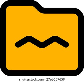 Corrupt folder vector icon in modern style, damaged directory and file error notification illustration. Filled Line Icon