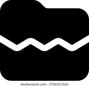 Corrupt folder vector icon in modern style, damaged directory and file error notification illustration. Glyph Icon