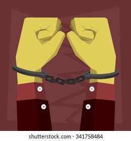 A corrupt person was caught and in handcuffs