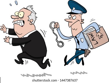 Corrupt politician running from the long arm of the law