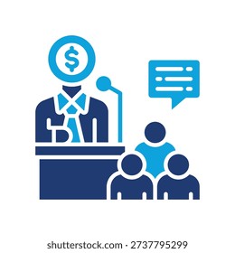 Corrupt Politics Icon Mixed Vector Illustration