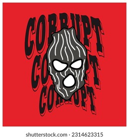 Corrupt Typography Patch V78 Patch Streetwear, Urban Design Black and White Colors Patch Commercial Use