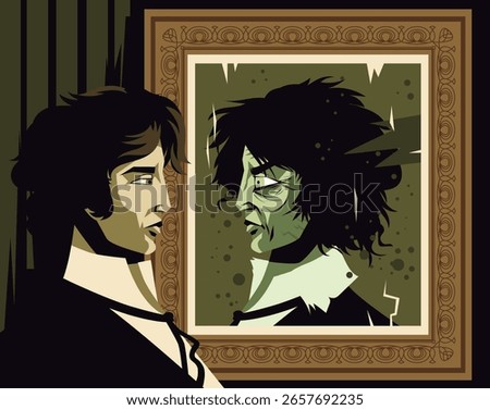 corrupted cursed framed picture portrait