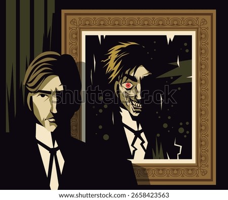 corrupted cursed framed picture portrait