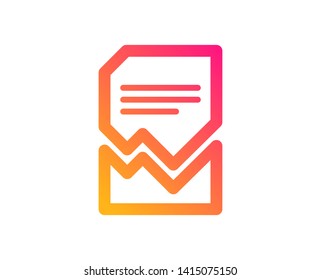 Corrupted Document icon. Bad File sign. Paper page concept symbol. Classic flat style. Gradient corrupted file icon. Vector