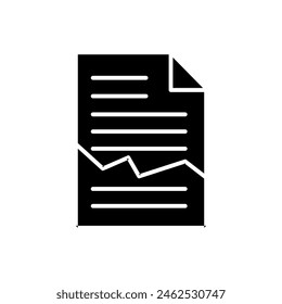 Corrupted file document icon. Bad file simple illustration on white background..eps