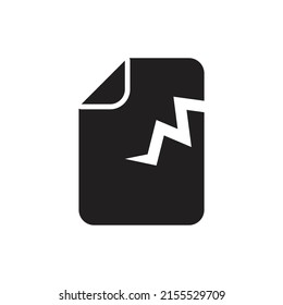 Corrupted file document icon design. vector illustration