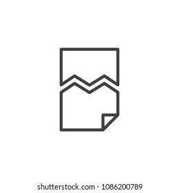 Corrupted file document outline icon. linear style sign for mobile concept and web design. Damaged file simple line vector icon. Symbol, logo illustration. Pixel perfect vector graphics
