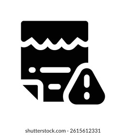 corrupted file glyph icon. Strong and solid vector icon for websites, mobile interfaces, presentations, and visual branding. High quality and easy to edit.
