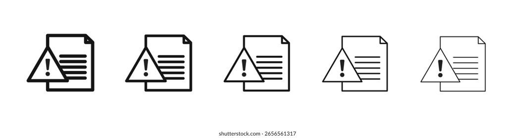 Icono de archivo dañado signo de Vector en blanco y negro