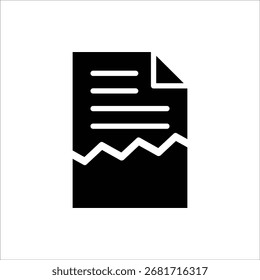 Beschädigtes Dateisymbol. Symbol für beschädigte Datei. Vektorgrafik für Webdesign. Einzeln auf weißem Hintergrund.
