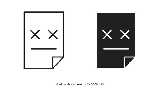 Conceito de ícone de arquivo corrompido. Símbolo de logotipo para web e celular. Pixel perfeito.