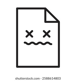 Corrupted file icon Flat illustration sign