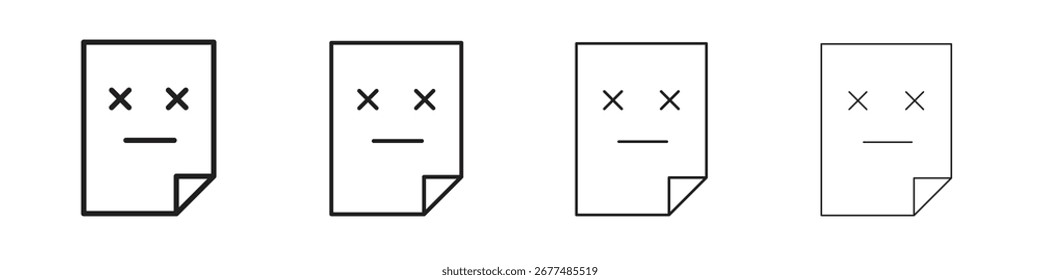 Paquete de Vector de contorno de icono de archivo dañado. Mejor para el Web, móvil, ui