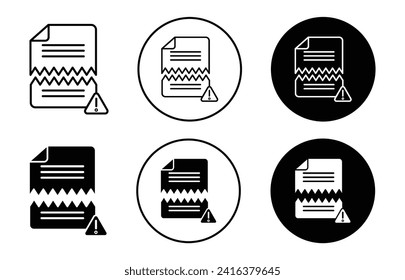 Das beschädigte Symbol für die Datei, das in der Grafikdesign-Skizze festgelegt ist