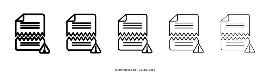 Corrupted file icon Symbol mark in Outline style