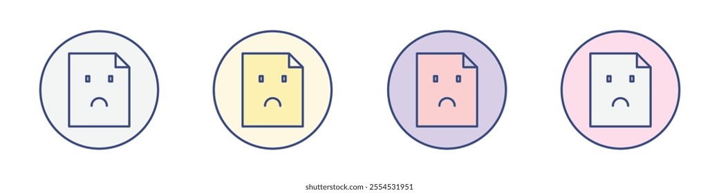 Corrupted file icon Thin line flat illustration