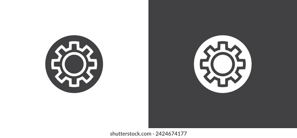 Corrupted file line icon. File error report icon. Setting icon.