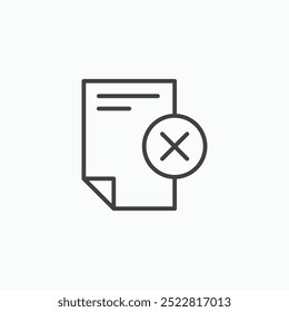 Archivo dañado icono de línea delgada aislado