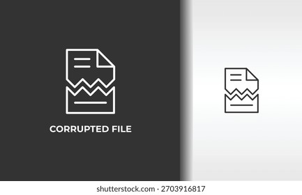 Beschädigte Datei, Vektorgrafik, Symbol oder Logo-Zeichen, einzelne Symbolgrafik