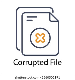 Corrupted File Vector icon stock illustration