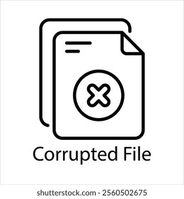 Corrupted File Vector icon stock illustration